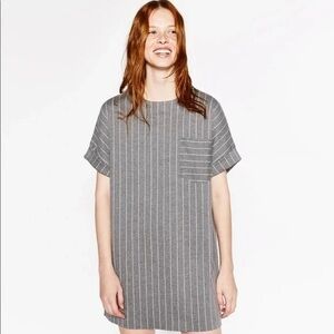 Zara pinstripe grey dress size M
